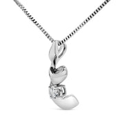 Bids.com 10K White Gold 1/10 Cttw Diamond Solitaire Spiral 18" Pendant Necklace (I-J Color, I2-I3 Clarity) Necklaces
