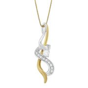 Bids.com Espira 10K Two-tone Gold 1/5 cttw Diamond Intertwined Swirl Pendant Necklace (J-K, I1-I2) Necklaces