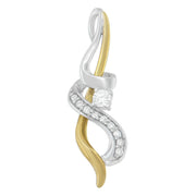 Bids.com Espira 10K Two-tone Gold 1/5 cttw Diamond Intertwined Swirl Pendant Necklace (J-K, I1-I2) Necklaces