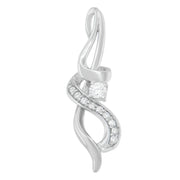 Bids.com Espira 10K White Gold 1/5 cttw Round Cut Diamond Swirl Pendant Necklace (J-K, I1-I2) Necklaces