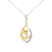 Bids.com 10K Two-Tone Yellow & White Gold 1/4 Cttw Brilliant-Cut Round Diamond Spiral Link 18" Pendant Necklace (I-J Color, I2-I3 Clarity) Necklaces
