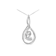 Bids.com Espira 10K White Gold 1/8 cttw Round Cut Diamond Layered Spiral Pendant Necklace (I-J, I1-I2) Necklaces