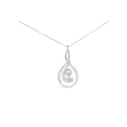 Bids.com Espira 10K White Gold 1/8 cttw Round Cut Diamond Layered Spiral Pendant Necklace (I-J, I1-I2) Necklaces