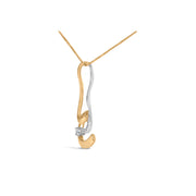 Bids.com Espira 10K Two-Tone Gold 1/10 cttw Round Cut Diamond Swirl Pendant Necklace (I-J, I2-I3) Necklaces