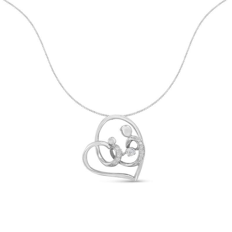 Bids.com .925 Sterling Silver 1/6 cttw Diamond Heart Pendant Necklace (H-I, I1-I2) Necklaces