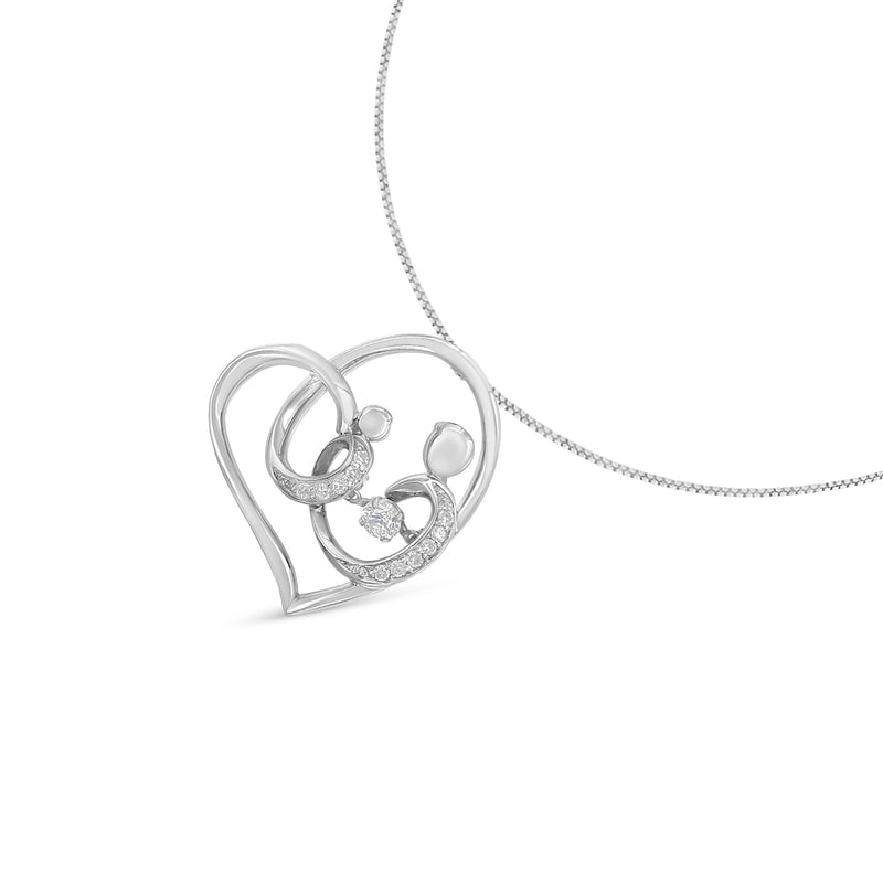 Bids.com .925 Sterling Silver 1/6 cttw Diamond Heart Pendant Necklace (H-I, I1-I2) Necklaces