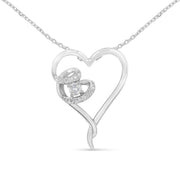 Bids.com .925 Sterling Silver 1/10 cttw Diamond Heart Pendant Necklace (H-I, I1-I2) Necklaces