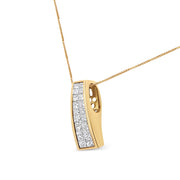 Bids.com 14K Yellow Gold 1 1/2 cttw Princess Cut Diamond Greek Column Pendant Necklace (G-H, VS1-VS2) Necklaces