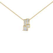 Bids.com 14K Yellow Gold 1 1/2 cttw Princess and Baguette Cut Diamond Geometric Pendant Necklace (H-I Color, VS1-VS2 Clarity) Necklaces