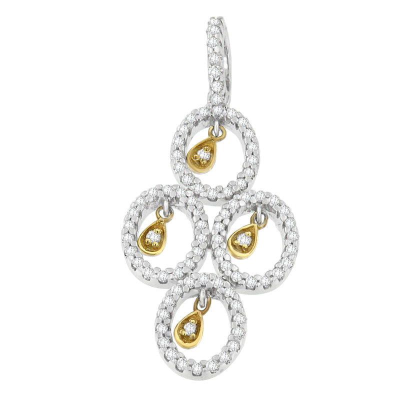Bids.com 14K Two- Toned Gold 2/5 cttw Round Diamond Pendant Necklace (H-I, I1-I2) Necklaces