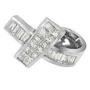 Bids.com 14K White Gold 2 cttw Princess and Baguette Cut Diamond Ribbon Pendant Necklace (H-I, SI-SI2) Necklaces