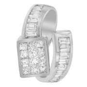 Bids.com 14K White Gold 2 cttw Princess and Baguette Cut Diamond Double Loop Pendant Necklace (G-H, VS1-VS2) Necklaces