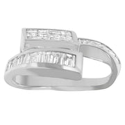 Bids.com 14K White Gold 2 cttw Princess and Baguette Cut Diamond Double Loop Pendant Necklace (G-H, VS1-VS2) Necklaces