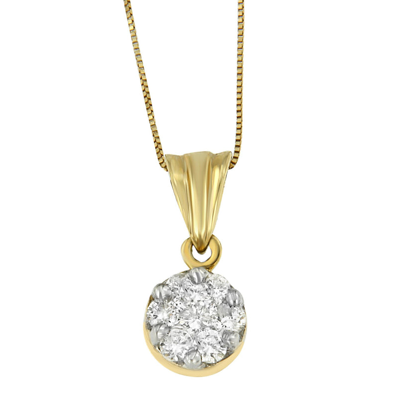 Bids.com 14K Yellow Gold 1/2 cttw Round Cut Diamond Circle Pendant Necklace (H-I, I1-I2) Necklaces