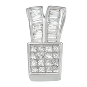 Bids.com 14K White Gold 1 1/3 cttw Princess and Baguette Cut Diamond Sparkling Shapes Pendant Necklace (H-I, SI1-SI2) Necklaces