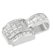 Bids.com 14K White Gold 2 1/5 Cttw Princess Cut Composite Diamond Pendant with Diamond Bale Pendant Necklace (H-I Color,SI1-SI2 Clarity) - NO CHAIN INCLUDED Necklaces