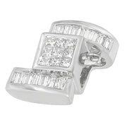 Bids.com 14K White Gold 1 2/5 cttw Princess and Baguette Cut Diamond Zig Zag Pendant Necklace (H-I, SI1-SI2) Necklaces