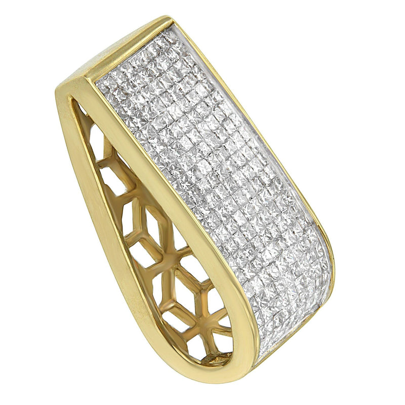 Bids.com 14K Yellow Gold Princess Cut Diamond Block Pendant Necklace (2 5/8 cttw, H-I Color, SI2-I1 Clarity) Necklaces