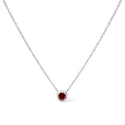 Bids.com 14K White Gold 1/2 Cttw Red Lab Grown Diamond Bezel-Set Solitaire 18" Pendant Necklace (Red Color, VS1-VS2 Clarity) Necklaces