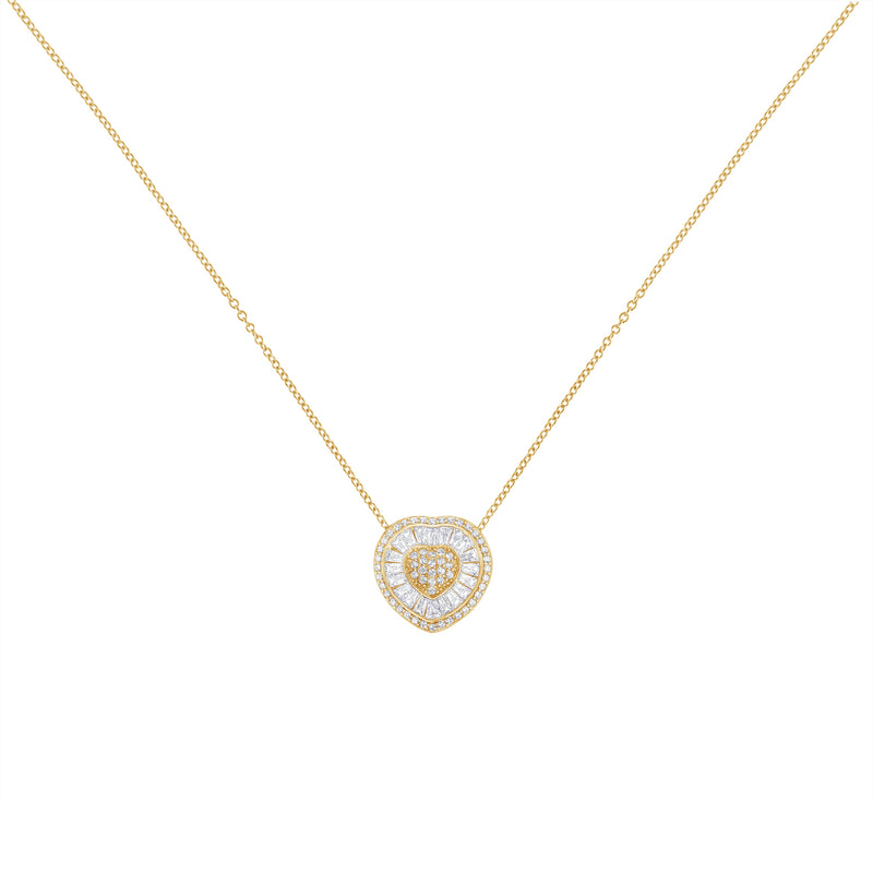 Bids.com 10KT Yellow Gold Diamond Heart Pendant Necklace (1/2 cttw, H-I Color, I1-I2 Clarity) Necklaces