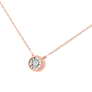Bids.com 10K Yellow Gold 1/4 Cttw Round Brilliant-Cut Diamond Modern Bezel-Set Solitaire Pendant Necklace (J-K Color, I2-I3 Clarity) - 16" with 2" Extender Necklaces