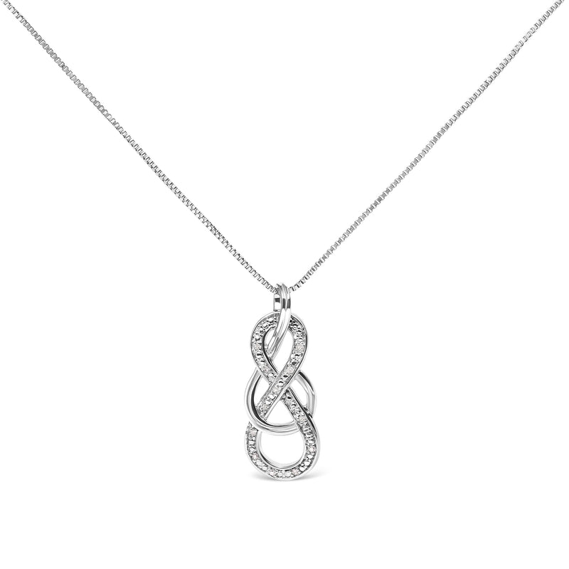Bids.com 925 Sterling Silver Diamond Accent Interlocking Infinity Pendant Necklace (H-I Color, I2-I3 Clarity) - 18" Inches Necklaces
