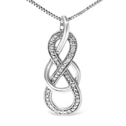 Bids.com 925 Sterling Silver Diamond Accent Interlocking Infinity Pendant Necklace (H-I Color, I2-I3 Clarity) - 18" Inches Necklaces