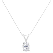 Bids.com IGI Certified 10K White Gold 3/8 cttw Prong Set Diamond Oval Pendant Necklace (I-J Color, I1 Clarity) - Size 18" Necklaces