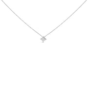 Bids.com 10K White Gold 1/10 Cttw Bezel Set Solitaire Princess Cut Diamond Kite Shaped Pendent Necklace - 18" Inches Necklaces