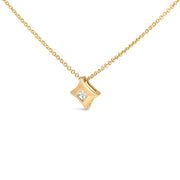 Bids.com 10K Yellow Gold 1/5 Cttw Bezel Set Princess Diamond Kite Shaped Solitaire Pendent Necklace Necklaces