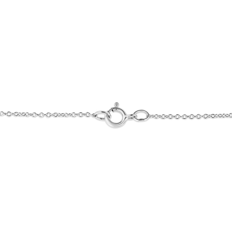 Bids.com 14K White Gold 1/4 Cttw Shared Prong Set Round-Ct Diamond 7 Stone Floral Cluster 18" Pendant Necklace (H-I Color, SI2-I1 Clarity) Necklaces
