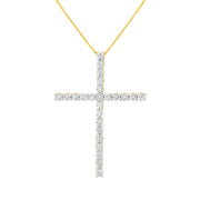 Bids.com .925 Sterling Silver 2 1/2 cttw Diamond Cross Pendant Necklace (H-I, I2-I3) Necklaces