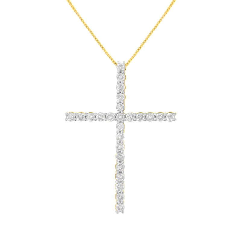 Bids.com .925 Sterling Silver 2 1/2 cttw Diamond Cross Pendant Necklace (H-I, I2-I3) Necklaces