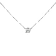 Bids.com 14K White Gold 1.00 Cttw Bezel Set Round Lab-Grown Diamond Solitaire 18" Pendant Necklace (F-G Color, VS1-VS2 Clarity) Necklaces