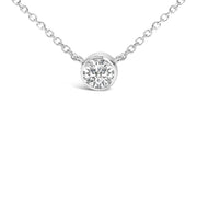 Bids.com 14K White Gold 1.00 Cttw Bezel Set Round Lab-Grown Diamond Solitaire 18" Pendant Necklace (F-G Color, VS1-VS2 Clarity) Necklaces