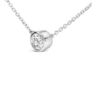 Bids.com 14K White Gold 1.00 Cttw Bezel Set Round Lab-Grown Diamond Solitaire 18" Pendant Necklace (F-G Color, VS1-VS2 Clarity) Necklaces