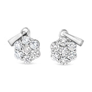 Bids.com 14KT White Gold 1/2 cttw Diamond Floral Cluster Pendant Necklace (HI, SI2-I1) Necklaces