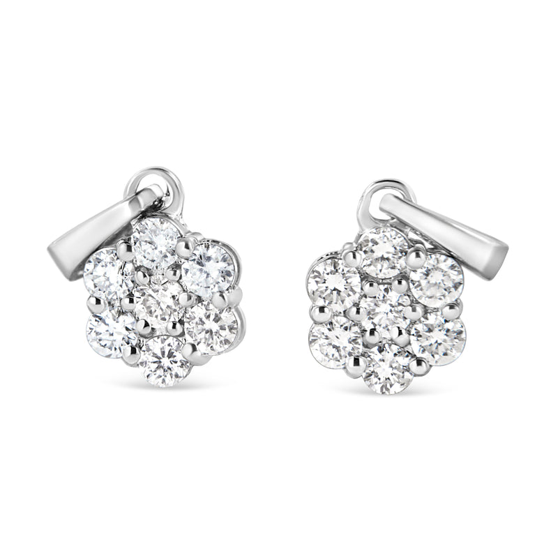 Bids.com 14KT White Gold 1/2 cttw Diamond Floral Cluster Pendant Necklace (HI, SI2-I1) Necklaces