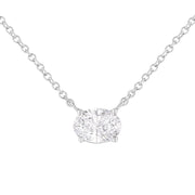 Bids.com IGI Certified 10K White Gold 1/2 cttw Lab Grown Oval Shape Solitaire Diamond East West 18" Pendant Necklace (E-F Color, VS1-VS2 Clarity) Necklaces
