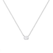 Bids.com IGI Certified 10K White Gold 1/2 cttw Lab Grown Oval Shape Solitaire Diamond East West 18" Pendant Necklace (E-F Color, VS1-VS2 Clarity) Necklaces