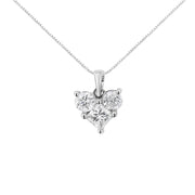 Bids.com 10K White Gold 1.0 Cttw Round-Cut and Princess-Cut Diamond Heart Shaped 18" Pendant Necklace (H-I Color, SI2-I1 Clarity) Necklaces