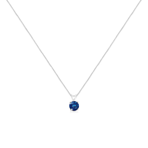 Bids.com 10K White Gold 1/4 Cttw Round Brilliant Cut Lab Grown Blue Diamond 4-Prong Solitaire Pendant Necklace (Blue Color, VS2-SI1 Clarity) - 18" Necklaces