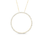 Bids.com 10K Yellow Gold Plated .925 Sterling Silver 4 Cttw Diamond Circle Hoop 18" Pendant Necklace (J-K Color, I1-I2 Clarity) Necklaces