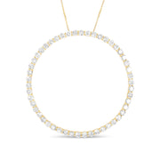 Bids.com 10K Yellow Gold Plated .925 Sterling Silver 4 Cttw Diamond Circle Hoop 18" Pendant Necklace (J-K Color, I1-I2 Clarity) Necklaces