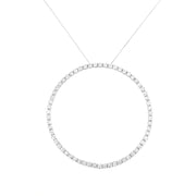 Bids.com .925 Sterling Silver 5.0 Cttw Prong Set Round-cut Diamond Open Circle Hoop 18" Pendant Necklace (I-J Color, I2-I3 Clarity) Necklaces