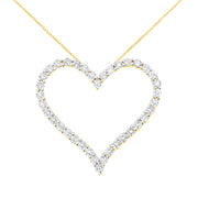 Bids.com 10k Yellow Gold Plated .925 Sterling Silver 3.0 cttw Round-Cut Diamond Open Heart Pendant Necklace (J-K Color, I1-I2 Clarity) - 18" Necklaces