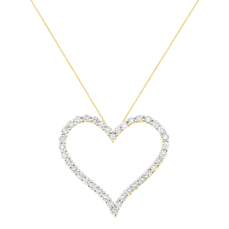 Bids.com 10k Yellow Gold Plated .925 Sterling Silver 3.0 cttw Round-Cut Diamond Open Heart Pendant Necklace (J-K Color, I1-I2 Clarity) - 18" Necklaces