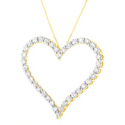 Bids.com 10k Yellow Gold Plated .925 Sterling Silver 3.0 cttw Round-Cut Diamond Open Heart Pendant Necklace (J-K Color, I1-I2 Clarity) - 18" Necklaces
