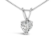 Bids.com 14K White Gold 1/5 Cttw 3-Prong Set Heart Shaped Solitaire Lab Grown Diamond 18" Pendant Necklace (F-G Color, VS2-SI1 Clarity) Necklaces