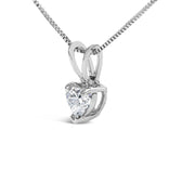 Bids.com 14K White Gold 1/5 Cttw 3-Prong Set Heart Shaped Solitaire Lab Grown Diamond 18" Pendant Necklace (F-G Color, VS2-SI1 Clarity) Necklaces
